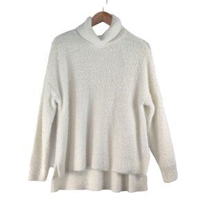 Fuzzy Sweater Winter White sz OX by Sonoma Cowl Neck Women's Cozy Soft Knit